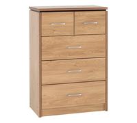Seconique Charles 3+2 Drawer Chest in Light Brown Seconique Light Brown