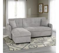 Seconique Chelsea Corner Sofa Bed - Silver Fabric