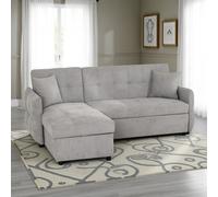 Seconique Chelsea Corner Sofa Bed Silver Grey Fabric