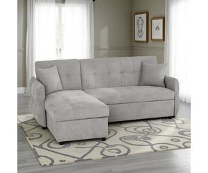 Seconique Chelsea Corner Sofa Bed Silver Grey Fabric