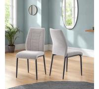 Seconique Chilton Set Of 4 Dining Chairs Grey Fabric Upholstery