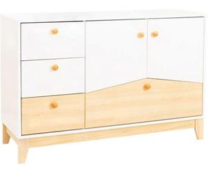 Seconique Cody 2 Door 4 Drawer Storage Unit In White And Pine Effect Finish