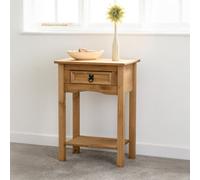Seconique Corona 1 Drawer Console Table In Distressed Waxed Pine