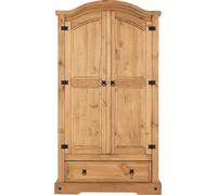 Seconique Corona 2 Door 1 Drawer Double Wardrobe - Mexican Pine