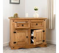 Seconique Corona 2 Door 2 Drawer Sideboard In Distressed Waxed Pine