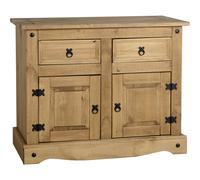 Seconique Corona 2 Door 2 Drawer Sideboard in Distressed Waxed Pine