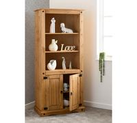 Seconique Corona 2 Door Display Unit Bookcase Wax Pine With 3 Shelves