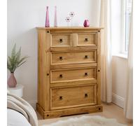 Corona 3+2 Drawer Chest - Distressed Waxed Pine