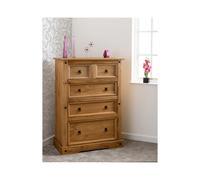 Corona 3+2 Drawer Chest - Distressed Waxed Pine