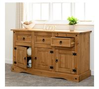 Seconique Corona Mexican Pine 3 Door 3 Drawer Sideboard
