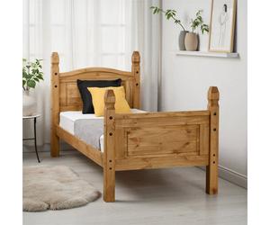Seconique Corona 3Ft Single Bed High Foot End Waxed Pine