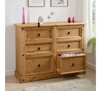 CORONA 6 DRAWER CHEST - DISTRESSED WAXED PINE - SECONIQUE | TJ Hughes