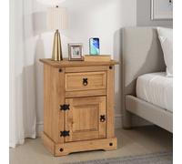 Seconique Corona Essentials 1 Door 1 Drawer Bedside in Natural Seconique Natural