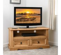 Seconique Corona 2 Drawer Flat Screen Tv Unit (no Shelf) - Distressed Waxed Pine, Brown