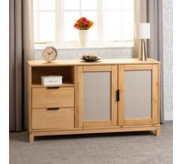 Corona Rattan 2 Door 2 Drawer Sideboard in Distressed Wax Pine