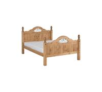 Seconique Corona Scroll 4'6" Double Bed High Foot End in Natural Seconique Natural Double