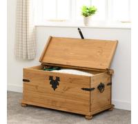 Seconique Corona Single Storage Chest - Distressed Waxed Pine, Brown