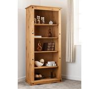 Seconique Corona Tall Bookcase In Distressed Waxed Pine