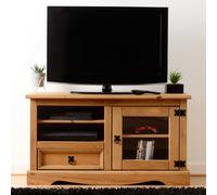 Seconique Corona Mexican Solid Pine 1 Door 1 Drawer Tv Entertainment Unit