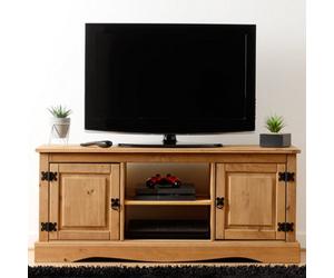 Seconique Corona Waxed Pine 2 Door 1 Shelf Flat Screen Tv Unit Cupboard Storage