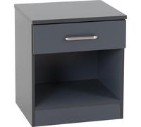 Seconique Dakota 1 Drawer Bedside in Dark Grey