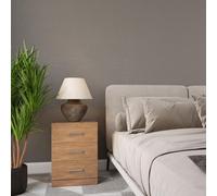 Seconique Dakota 3 Drawer Bedside in Oak Effect