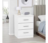 Seconique Dakota 3 Drawer Bedside - White