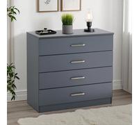 Seconique Dakota 4 Drawer Chest Of Drawers Dark Grey