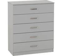 Seconique Dakota 5 Drawer Chest in Light Grey