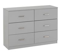 Seconique Dakota 6 Drawer Chest in Light Grey
