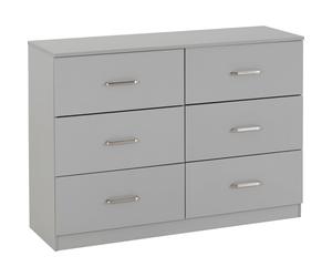 Seconique Dakota 6 Drawer Chest in Light Grey