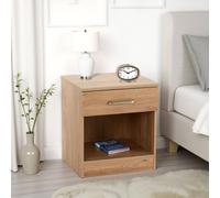 Seconique Dakotia 1 Drawer Bedside in Light Oak Seconique Light Oak