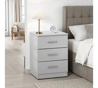 Seconique Dakotia 3 Drawer Bedside in Light Grey Seconique Light Grey