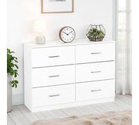 Seconique Dakotia 6 Drawer Chest in White Seconique White