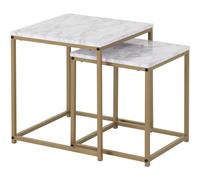 Seconique Dallas Nest Of 2 Tables in Marble/Gold Effect