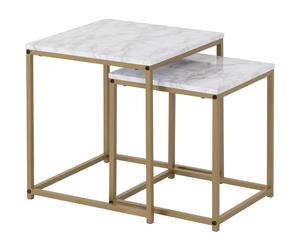 Seconique Dallas Nest Of 2 Tables in Marble/Gold Effect