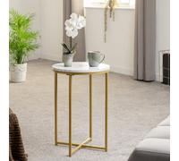Seconique Dallas Side Table - Marble/Gold Effect, Multi