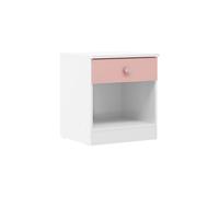 Seconique Denver 1 Drawer Bedside - White/Pink Gloss, Pink