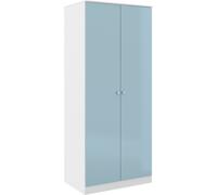 Seconique Denver 2 Door Wardrobe Blue Gloss Metal Hinges And Handles