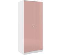 Seconique Denver 2 Door Double Wardrobe - White and Pink Gloss