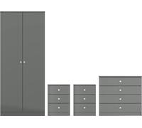 Seconique Denver 2 Door Wardrobe Bedroom Set in Grey Seconique Grey