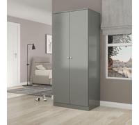 Seconique Denver 2 Door Wardrobe in Grey Gloss