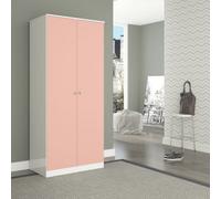 Seconique Denver 2 Door Wardrobe Pink Gloss Metal Hinges And Handles