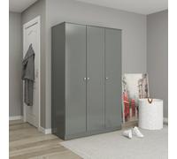 Seconique Denver 3 Door Wardrobe Grey Gloss Metal Drawer Hinges And Handles