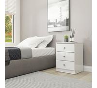 Seconique Denver 3 Drawer Bedside - Grey Gloss in White Seconique White