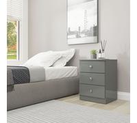 Denver 3 Drawer Bedside Seconique Grey One Size