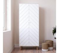 Seconique Dixie 2 Door Wardrobe In Dusty Grey And White