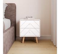 Seconique Dixie 2 Drawer Bedside In Dusty Grey And White