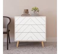 Seconique Dixie 3 Drawer Chest In Dusty Grey And White