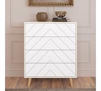 Seconique Dixie 4 Drawer Chest - Dusty Grey/White, Grey